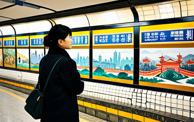 Subway Art Encounter**

*   **Subject:** A fully clothed woman in modest casual wear admiring a colorful ceramic tile mural in a Shanghai subway station.
*   **Environment:** Busy but clean Shanghai subway platform.
*   **Details:** Focus on the mural's vibrant depiction of Shanghai cityscapes and historical scenes.
*   **Modifiers:** Perfect anatomy, correct proportions, natural pose, professional photography, high quality, safe for work, appropriate content, fully clothed, professional.

**