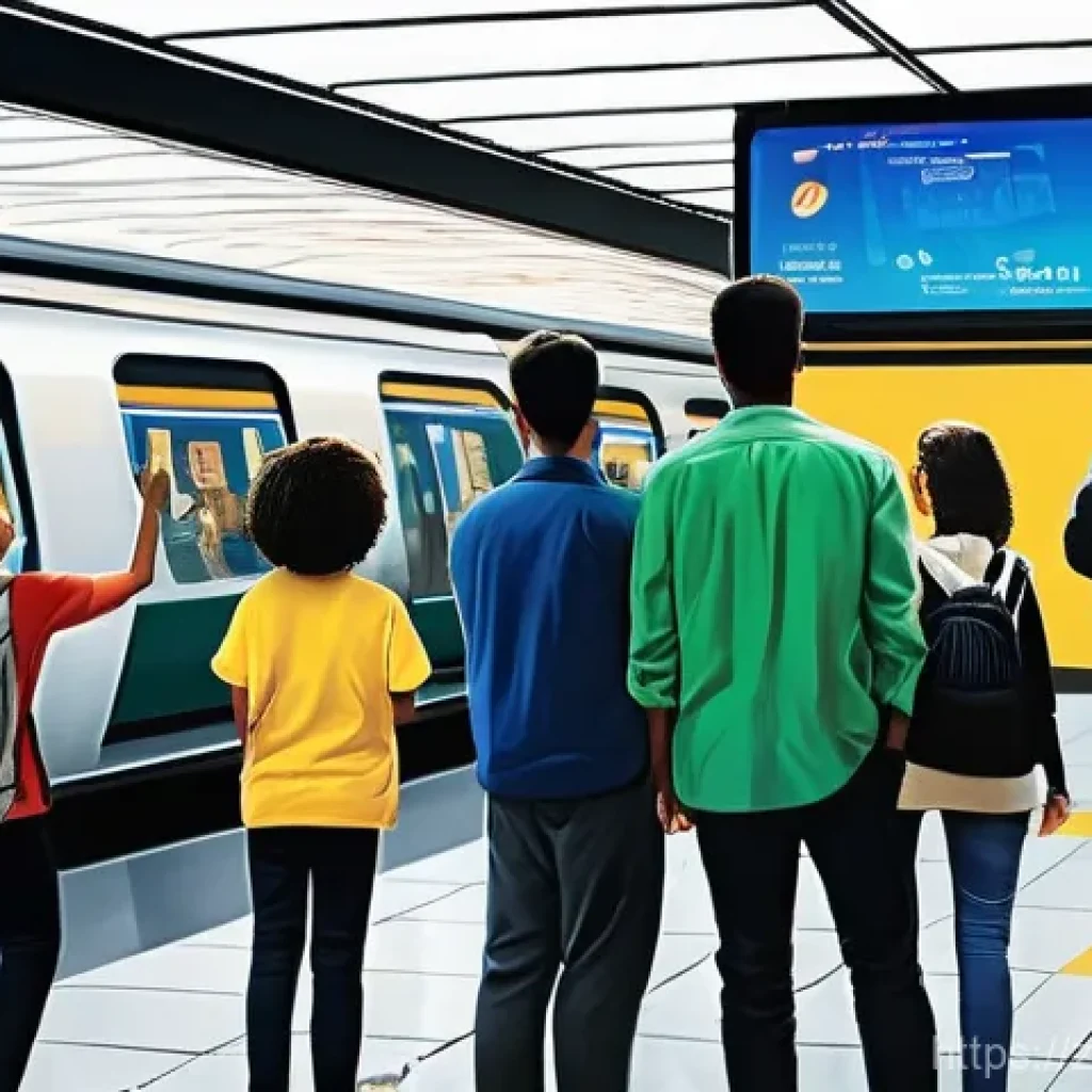 지하철 아트와 기술 혁신 - **Prompt 1: The Interactive Digital Gallery**
    "A vibrant, modern subway station concourse at a b...