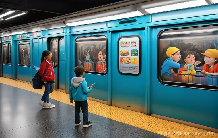 지하철 아트와 3D 프린팅 - **Architectural Integration & Biomimicry:** A stunning, futuristic subway station interior with a la...