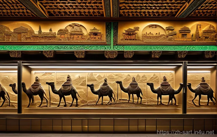 지하철 아트의 문화적 가치 - A bustling yet serene subway station platform, transformed into an vibrant underground art gallery. ...