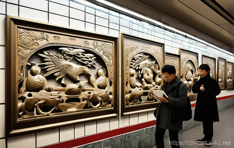 지하철 아트와 시민의식 - **Prompt 1: Art Therapy in Guangzhou Metro**
    A realistic, vibrant image of a bustling Guangzhou ...